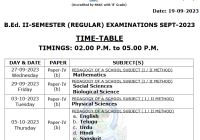 Palamuru University B.Ed 1st & 3rd Sem Time Table 2024 PU BEd Exam Date Pdf Download